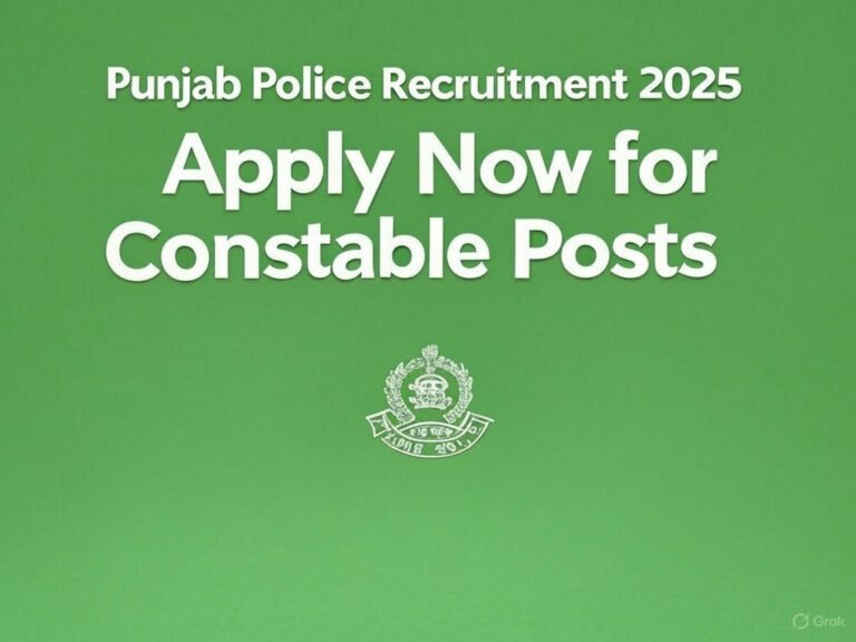 Punjab Police Recruitment 2025 – Apply Now for Constable Posts!
