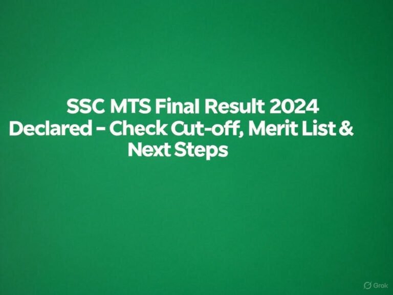 SSC MTS Final Result 2024 Declared – Check Cut-off, Merit List & Next Steps!